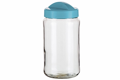 Glass storage jar "Avena" 1.5 L, turquoise